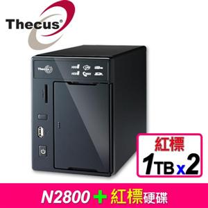 Thecus N2800 + WD 紅標 1TB硬碟 x 2台